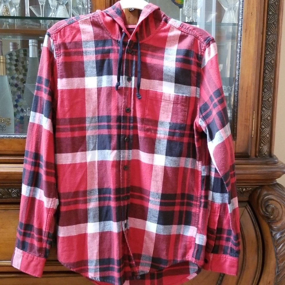 AE hooded Flannel shirt